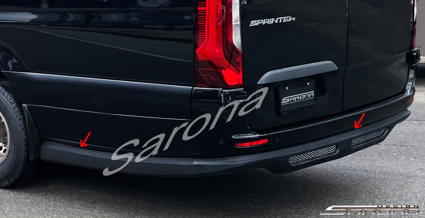 Custom Mercedes Sprinter  Extended Rear Lip/Diffuser (2019 - 2025) - $890.00 (Part #MB-047-RA)